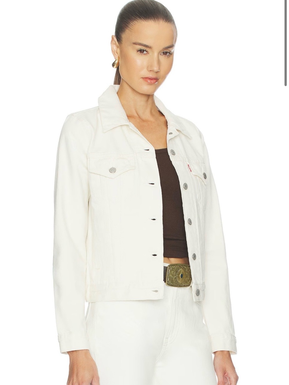 Levi's white denim trucker jacket